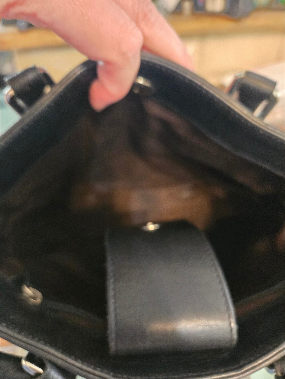Vintage Coach Black Leather Bonnie Legacy Slim Tote Bag #9422 - Picture 15 of 16